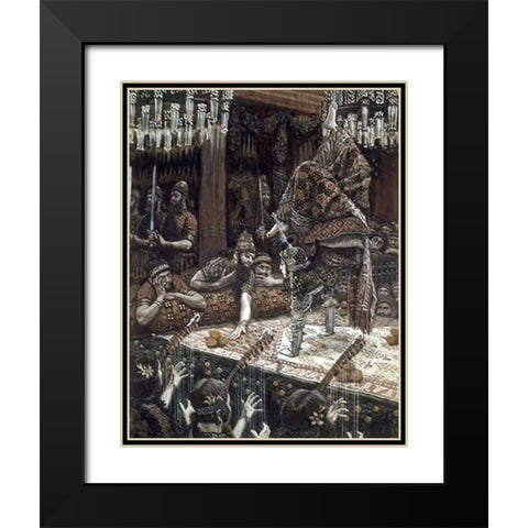 Daughter of Herodias Dancing Black Modern Wood Framed Art Print with Double Matting by Tissot, James