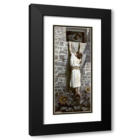 David Makes His Escape Black Modern Wood Framed Art Print with Double Matting by Tissot, James