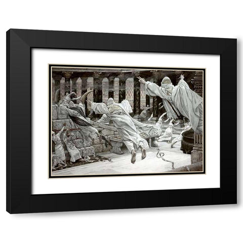 Dead Appear at The Temple Black Modern Wood Framed Art Print with Double Matting by Tissot, James