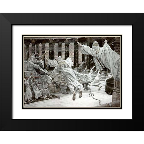 Dead Appear at The Temple Black Modern Wood Framed Art Print with Double Matting by Tissot, James