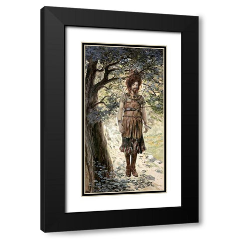 Death of Absalom Black Modern Wood Framed Art Print with Double Matting by Tissot, James