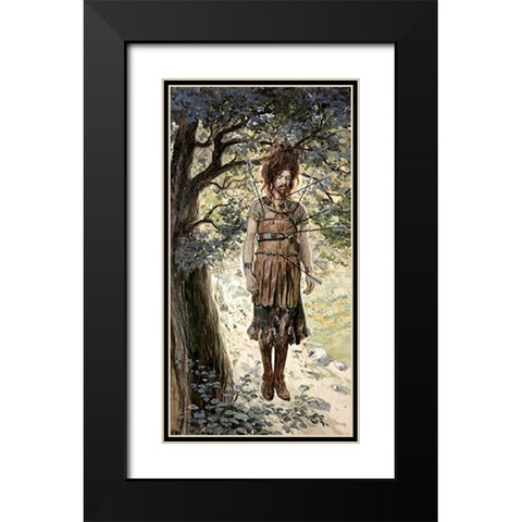 Death of Absalom Black Modern Wood Framed Art Print with Double Matting by Tissot, James