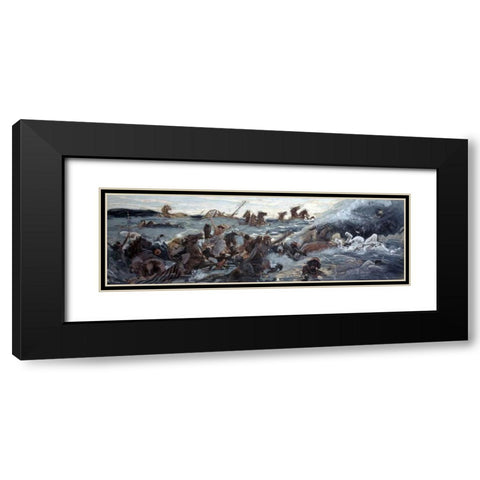 Egyptians Are Destroyed Black Modern Wood Framed Art Print with Double Matting by Tissot, James Jacques