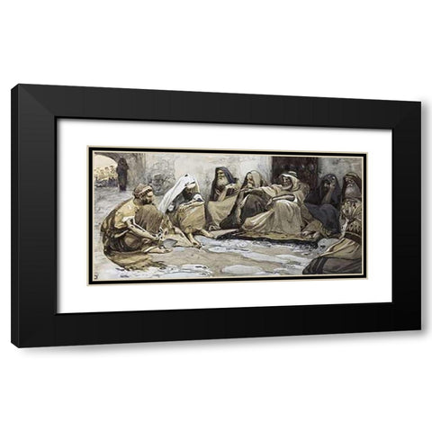 Elders at The Gate Black Modern Wood Framed Art Print with Double Matting by Tissot, James