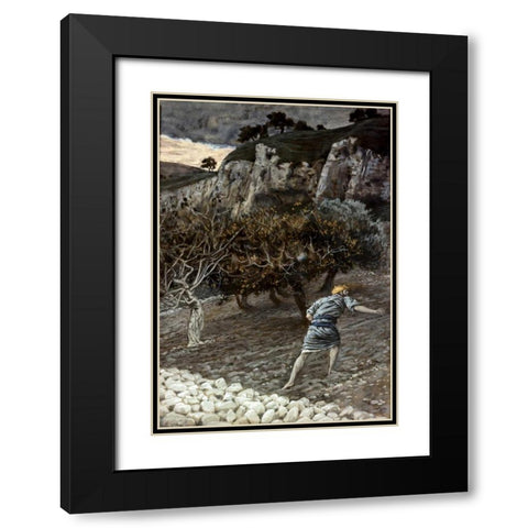 Enemy Sowing Tares Black Modern Wood Framed Art Print with Double Matting by Tissot, James Jacques