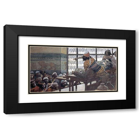 Feast of Adoni-Bezek Black Modern Wood Framed Art Print with Double Matting by Tissot, James