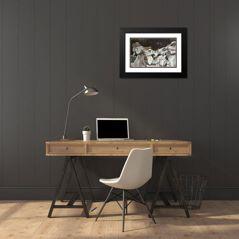 Foolish Virgins Black Modern Wood Framed Art Print with Double Matting by Tissot, James