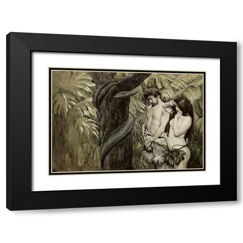 Gods Curse Black Modern Wood Framed Art Print with Double Matting by Tissot, James