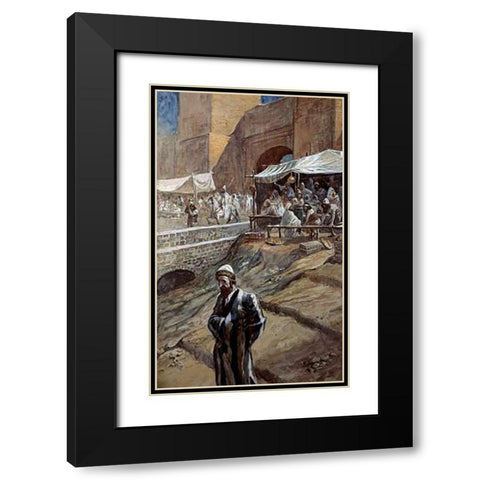 Hatred of The Just Black Modern Wood Framed Art Print with Double Matting by Tissot, James