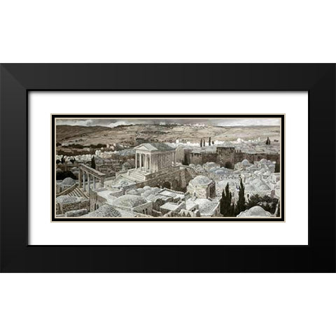 Heathen Temple On Golgotha Black Modern Wood Framed Art Print with Double Matting by Tissot, James