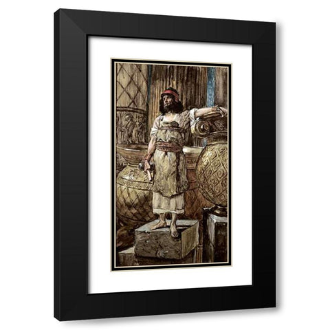 Hiram Founder of The Two Pillars Black Modern Wood Framed Art Print with Double Matting by Tissot, James