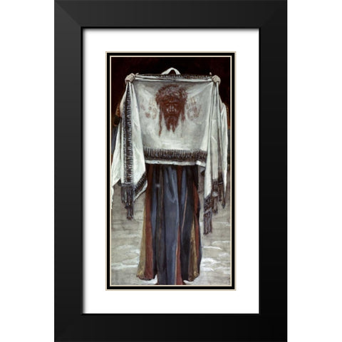 Holy Face Black Modern Wood Framed Art Print with Double Matting by Tissot, James Jacques