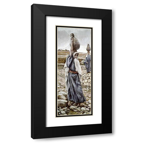Holy Virgin As a Girl Black Modern Wood Framed Art Print with Double Matting by Tissot, James