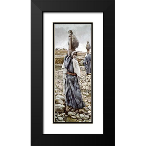 Holy Virgin As a Girl Black Modern Wood Framed Art Print with Double Matting by Tissot, James