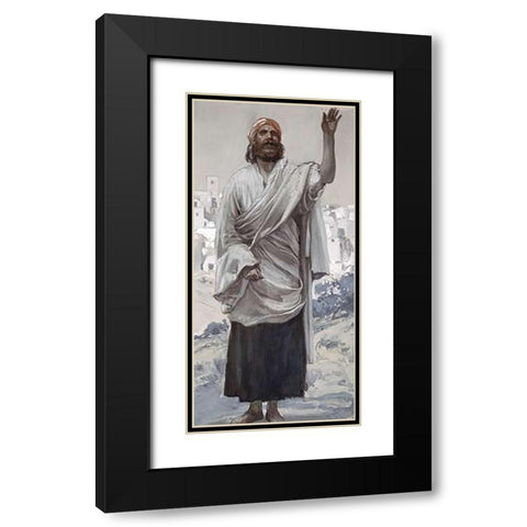 Hosea Black Modern Wood Framed Art Print with Double Matting by Tissot, James