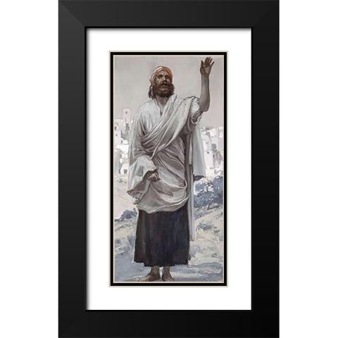Hosea Black Modern Wood Framed Art Print with Double Matting by Tissot, James
