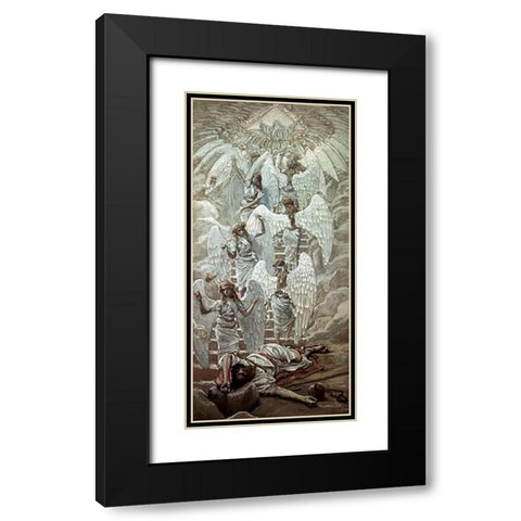 Jacobs Dream Black Modern Wood Framed Art Print with Double Matting by Tissot, James