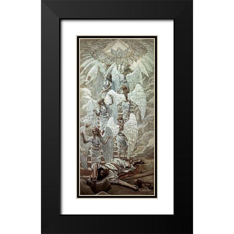 Jacobs Dream Black Modern Wood Framed Art Print with Double Matting by Tissot, James