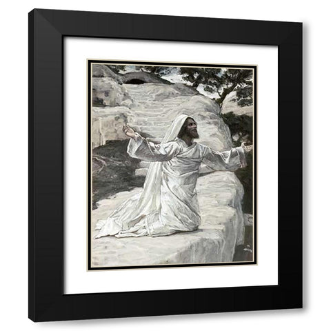 James The Lesser Black Modern Wood Framed Art Print with Double Matting by Tissot, James