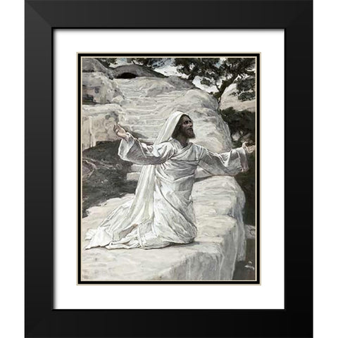 James The Lesser Black Modern Wood Framed Art Print with Double Matting by Tissot, James