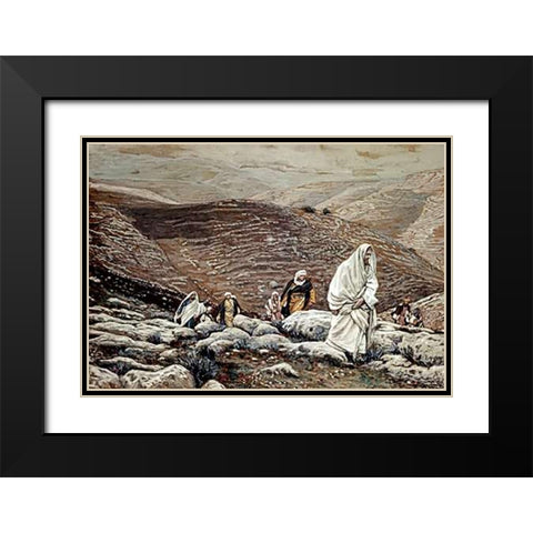 Jesus Goes Up To Jerusalem Black Modern Wood Framed Art Print with Double Matting by Tissot, James