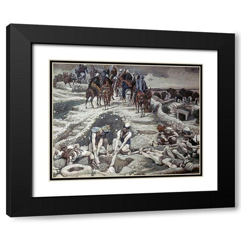 Jesus Taken From The Old Cistern Black Modern Wood Framed Art Print with Double Matting by Tissot, James