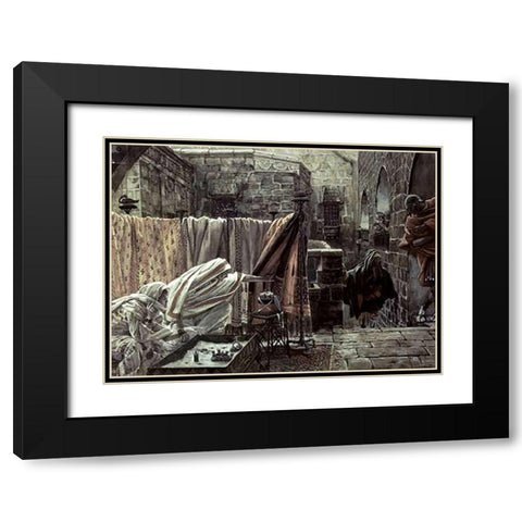 Joseph of Arimathea In Pilates House Black Modern Wood Framed Art Print with Double Matting by Tissot, James