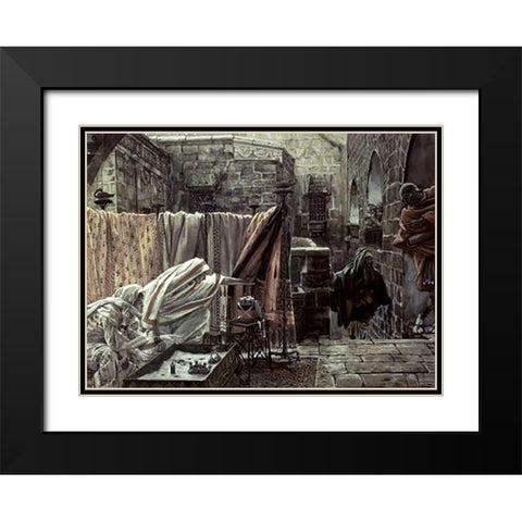 Joseph of Arimathea In Pilates House Black Modern Wood Framed Art Print with Double Matting by Tissot, James