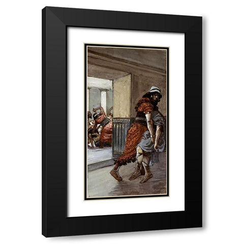 Jotham Is Saved Black Modern Wood Framed Art Print with Double Matting by Tissot, James