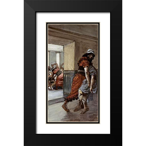 Jotham Is Saved Black Modern Wood Framed Art Print with Double Matting by Tissot, James
