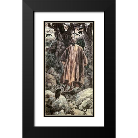 Judas Hangs Himself Black Modern Wood Framed Art Print with Double Matting by Tissot, James