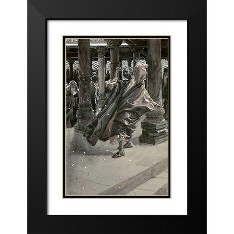 Judas Repents and Returns The Price of Blood Black Modern Wood Framed Art Print with Double Matting by Tissot, James