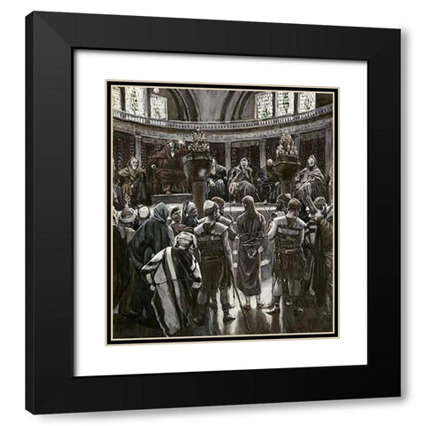 Judgement On The Morning of Good Friday Black Modern Wood Framed Art Print with Double Matting by Tissot, James