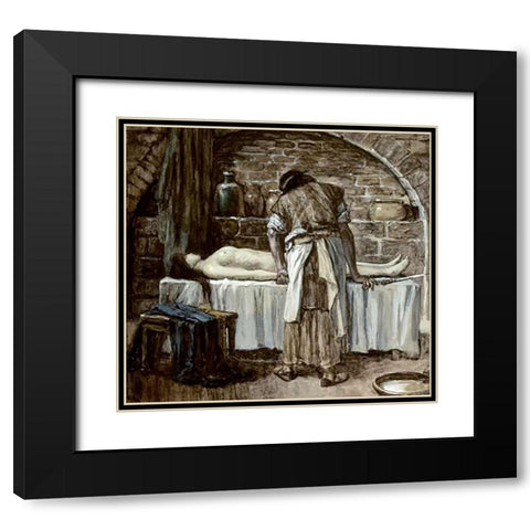 Levite Before The Corpse of His Wife Black Modern Wood Framed Art Print with Double Matting by Tissot, James