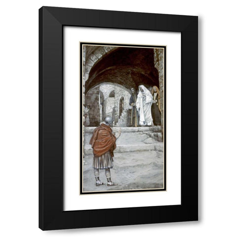 Lord, I Am Not Worthy Black Modern Wood Framed Art Print with Double Matting by Tissot, James Jacques