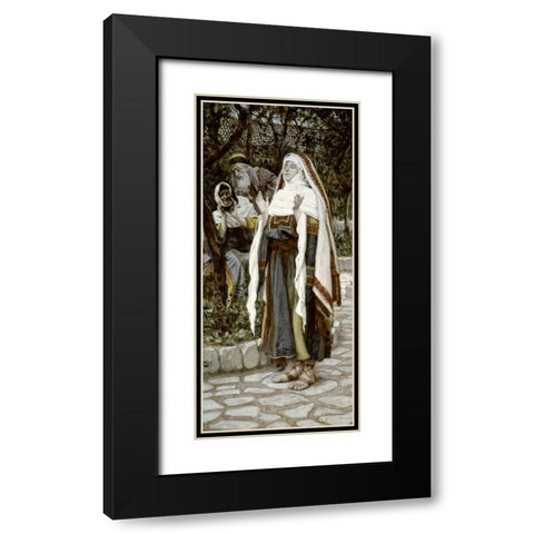 Magnificat Black Modern Wood Framed Art Print with Double Matting by Tissot, James Jacques