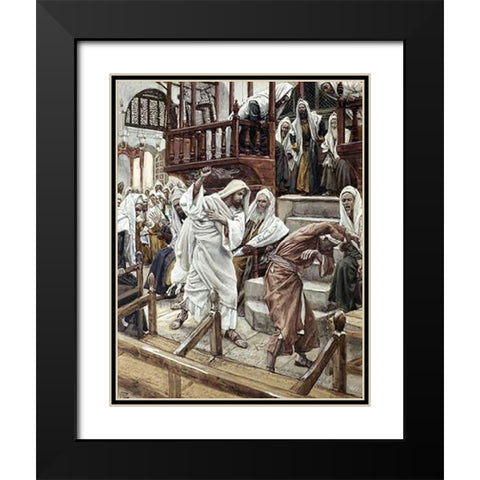 Man Vintagesessed of a Devil Black Modern Wood Framed Art Print with Double Matting by Tissot, James