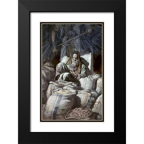 Man Who Laid Up Treasure Black Modern Wood Framed Art Print with Double Matting by Tissot, James