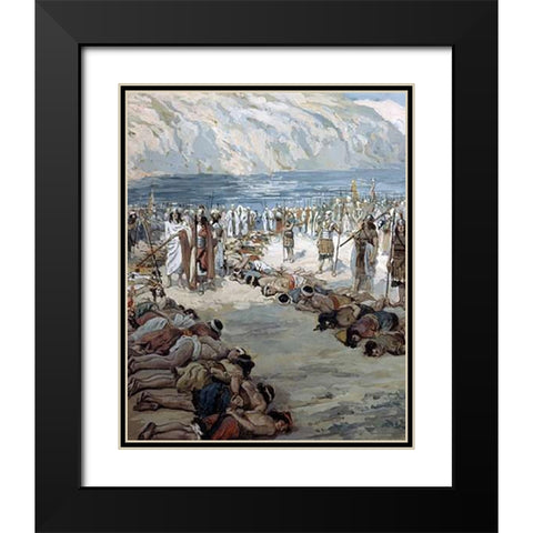 Moabites Taken Prisoners Black Modern Wood Framed Art Print with Double Matting by Tissot, James