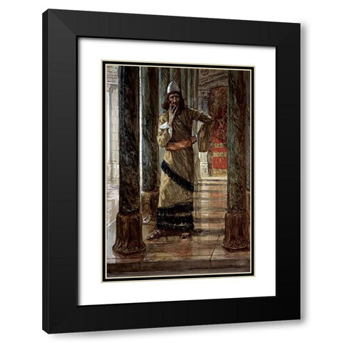 Mordecai Black Modern Wood Framed Art Print with Double Matting by Tissot, James