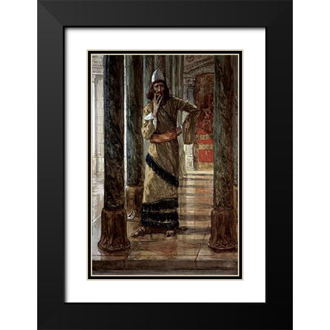 Mordecai Black Modern Wood Framed Art Print with Double Matting by Tissot, James