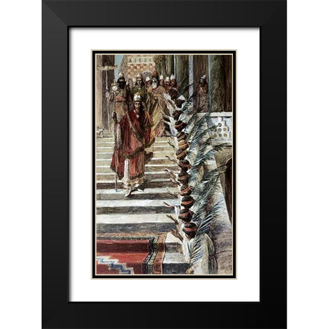 Mordecais Honour Black Modern Wood Framed Art Print with Double Matting by Tissot, James