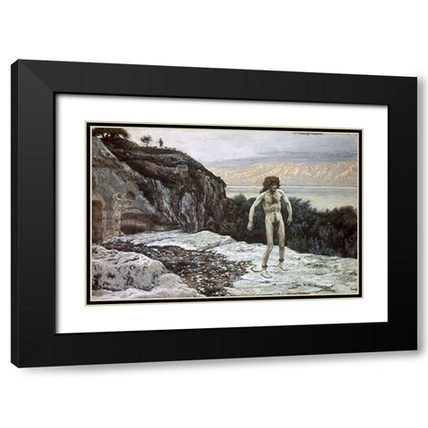My Name Is Legion Black Modern Wood Framed Art Print with Double Matting by Tissot, James