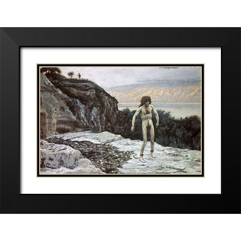 My Name Is Legion Black Modern Wood Framed Art Print with Double Matting by Tissot, James