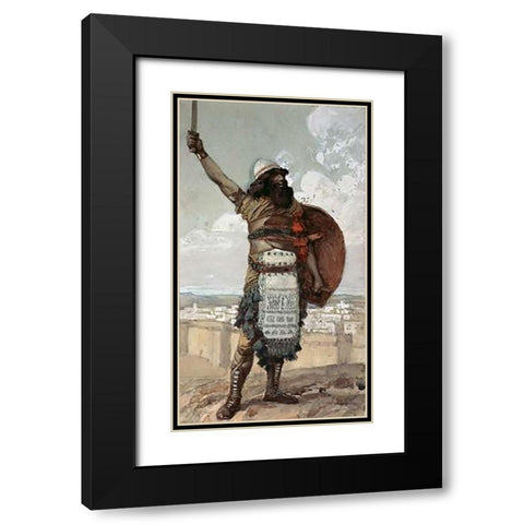 Othniel Black Modern Wood Framed Art Print with Double Matting by Tissot, James