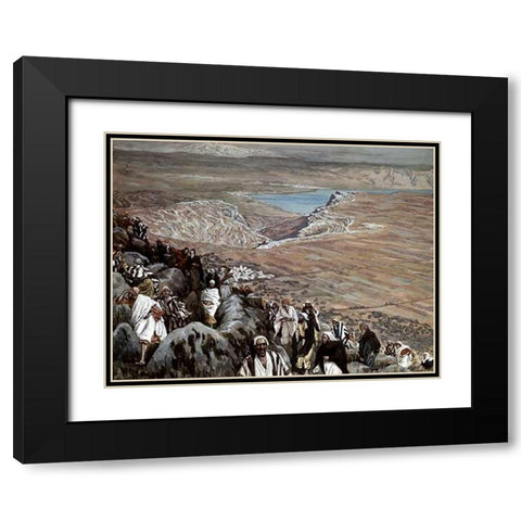 People Seek Museumist To Make Him King Black Modern Wood Framed Art Print with Double Matting by Tissot, James