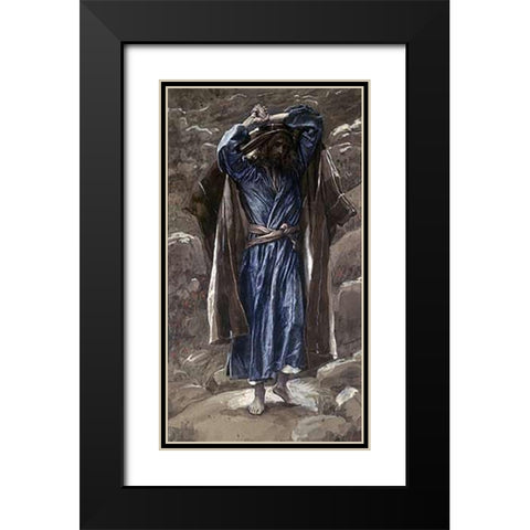 Philip Black Modern Wood Framed Art Print with Double Matting by Tissot, James