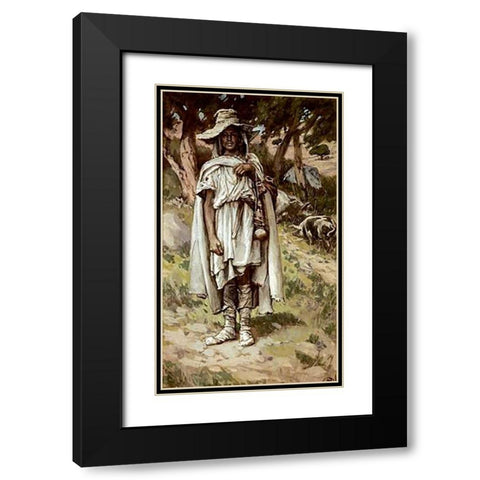 Prodigal Son Black Modern Wood Framed Art Print with Double Matting by Tissot, James