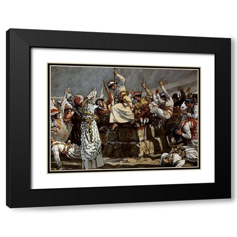 Prophets of Baal Leap Upon The Alter Black Modern Wood Framed Art Print with Double Matting by Tissot, James