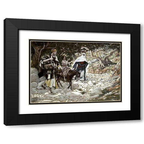 Return From Egypt Black Modern Wood Framed Art Print with Double Matting by Tissot, James
